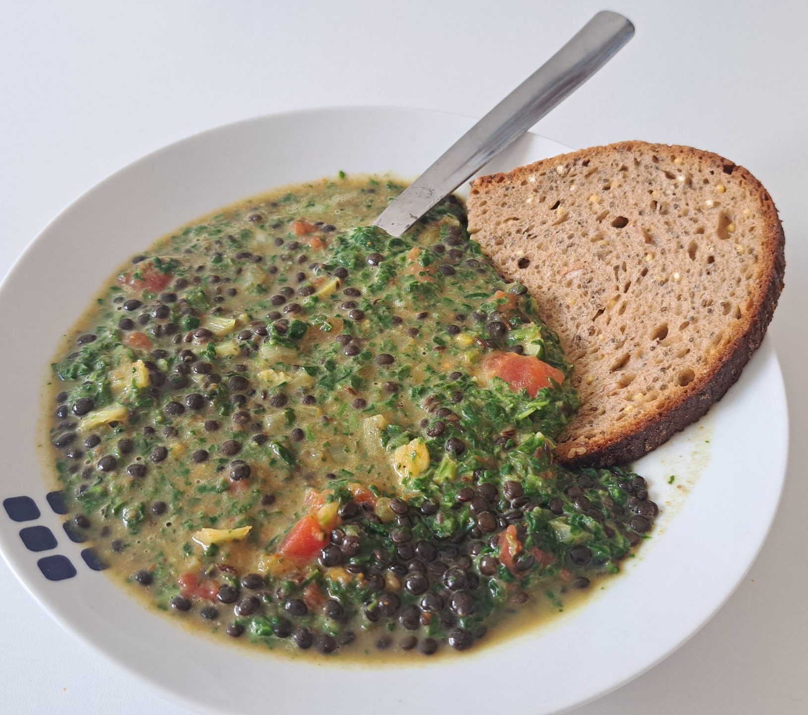 Beluga Lentils Dal with Spinach