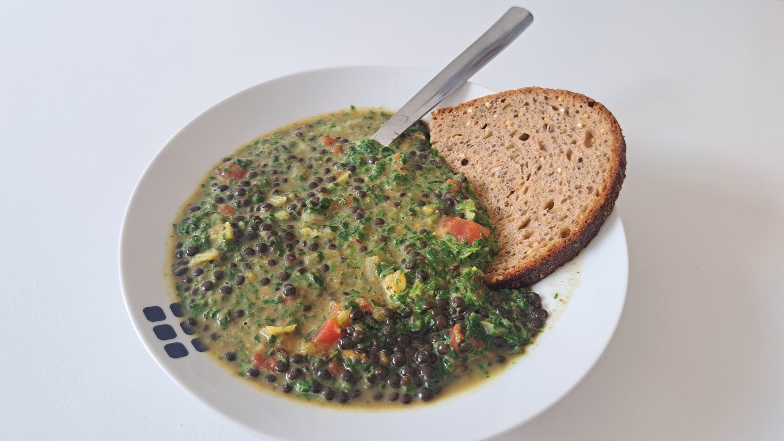 Beluga Lentils Dal with Spinach