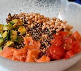 Mixed Salmon Quinoa Bowl